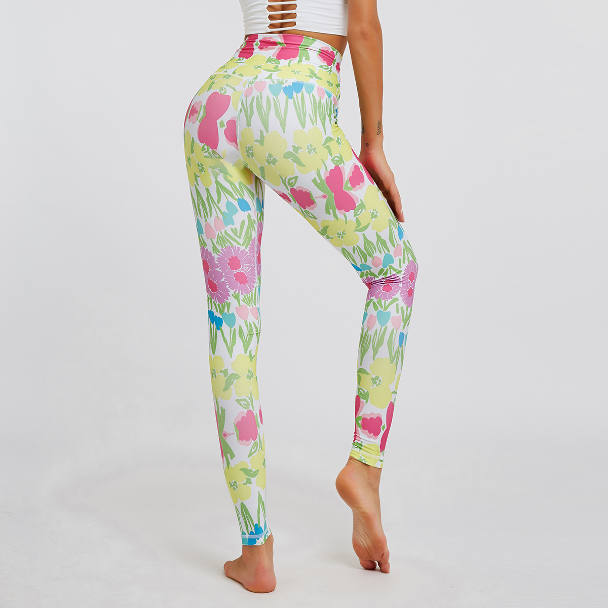 digital printing high waist stretch sports yoga pants  NSNS12763