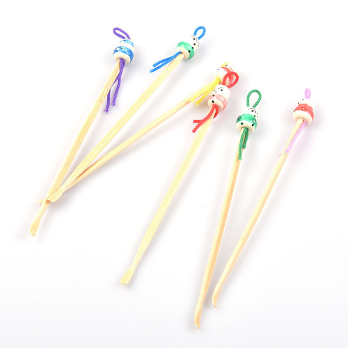 Cute Mini Bamboo Ear Pick Ear Pick Cartoon Wooden Chinese Doll Ear Pick Wholesale 1g