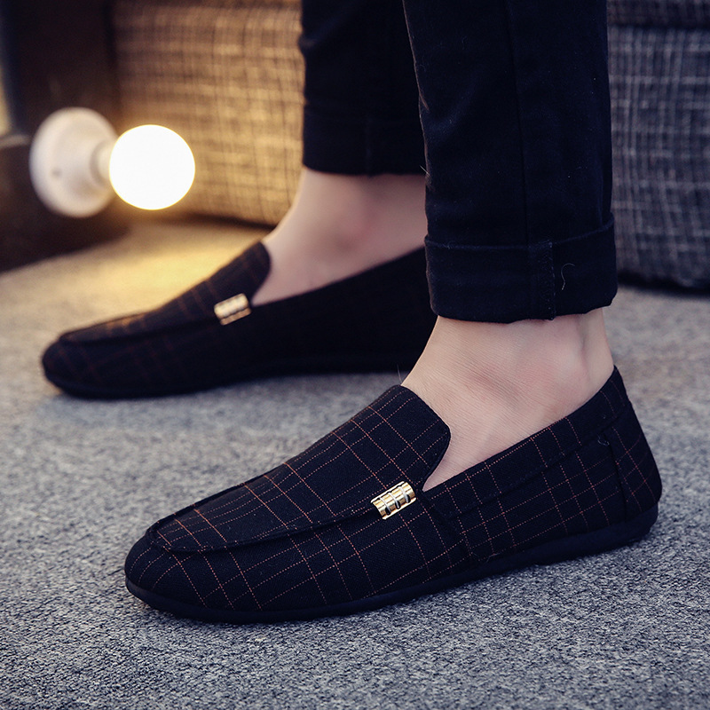 Social Boy's Doug Shoes Men's Canvas Shoes Slip-on Lazy Shoes Men's Earth Shoes Casual Shoes Men's Fashionable Men's Shoes