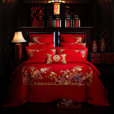 Zuiho Wedding celebration Ten sets bright red Jacquard weave Embroidery marry gift Multiple sets of Bedclothes Manufactor Direct selling wholesale