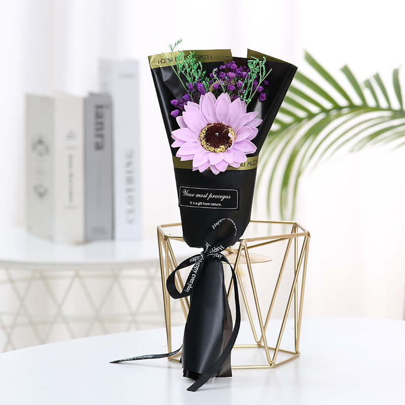  Rosa de jabón eterno con envoltura de flores secas para regalo