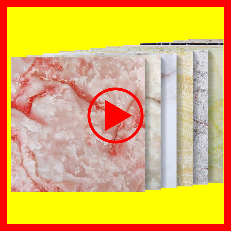 Highlight Imitation marble Stone uv board Stone plastic Integrate Sheeting background Wall stickers Renovation decorate panel white