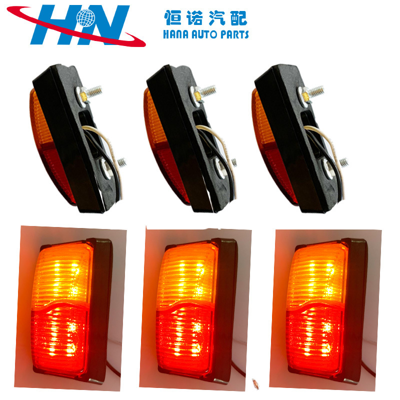 Los fabricantes FUENTE suministran la luz lateral del camión 8LED rojo y amarillo camión LED Luz de señal de luz lateral 10-30V luz de ancho