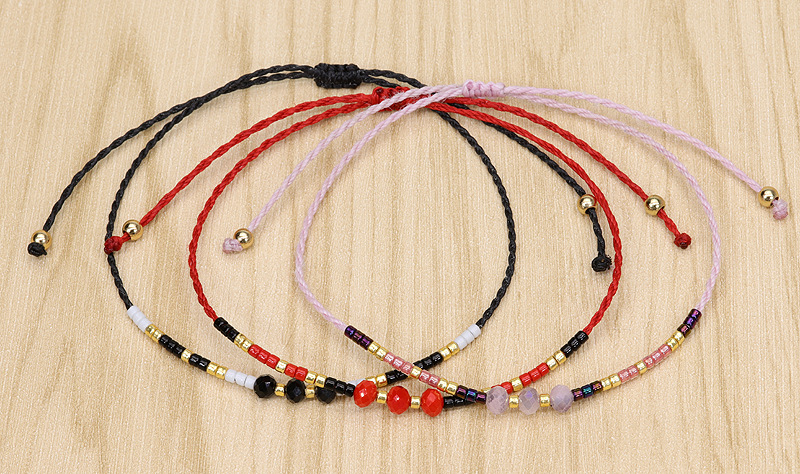 3g Weight Drawstring Bracelets Classification 1 Piece Quantity Holiday, Daily Occasion Artificial Crystal, Seed Bead, rope Material Geometric Pattern Women's Gender Retro Style Retro Geometric Artificial Crystal Seed Bead Rope Women's Drawstring Bracelets 3