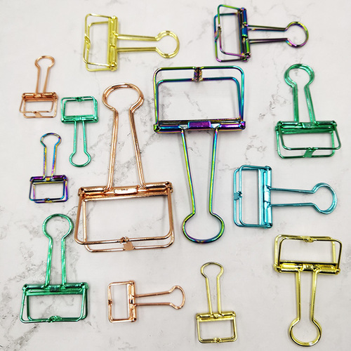 Creative metal office clips, hollow-out clips, gold-plated fish-tail clips, swallowtail clips, long-tail clips for students, and book clips