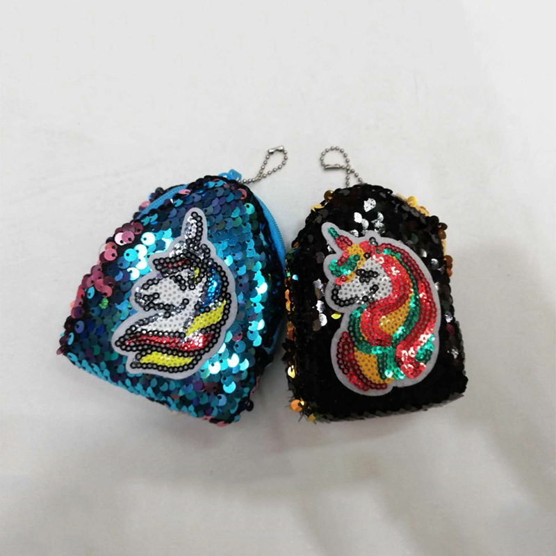 亮片贴独角兽零钱包