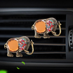 Diamond-encrusted elephant car air vent perfume holder creative car decoration accessory interior item ornament scent clip
