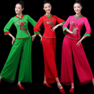 Chinese folk dance dress fan umbrella Guang Chang Wu Dance Costume sational dance clothing taking clothes female dance performance