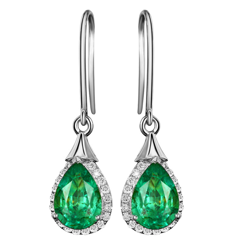 Elegant tourmaline earrings drop-shaped