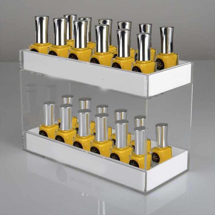 双层亚克力指甲油展示架 透明壳定制Logo