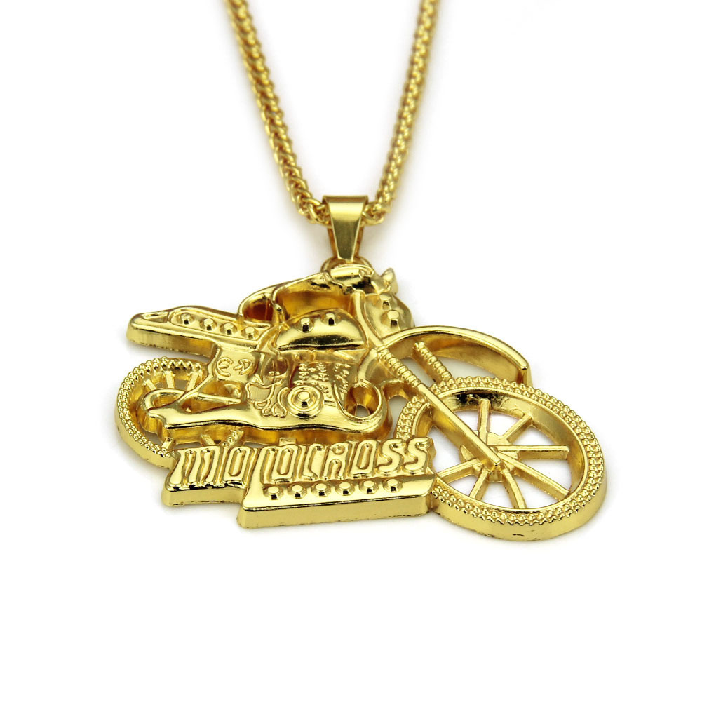 Hot Trend Personalized Snake Bone Chain Men's Motorcycle Pendant Hiphop Electroplated Alloy Necklace Jewelry_voghion.com