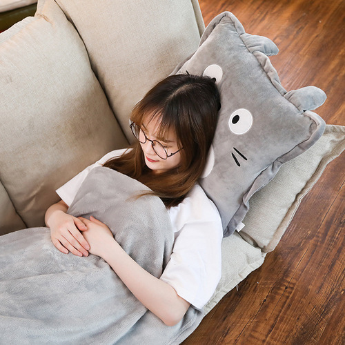 Pillow, quilt, office dual-use cushion, nap pillow, coral velvet blanket, car cushion, three-in-one artifact