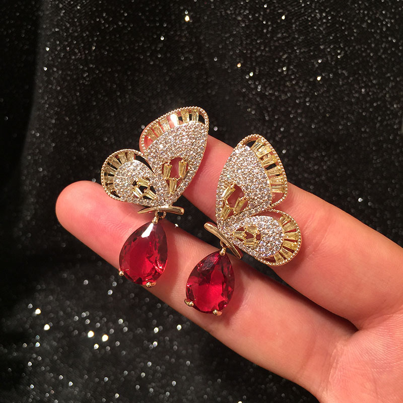 S925 Silver Fashion Luxury Openwork Butterfly Wing Earrings Dinner Dress Accessories Earrings display picture 2