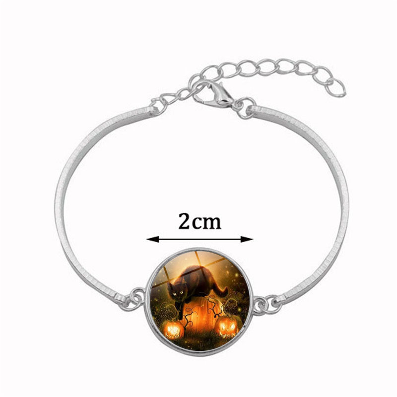 Neue Accessoires Halloween Cat Time Edelstein Halbmond Halskette Ohrringe Armband Set Accessoires_voghion.com