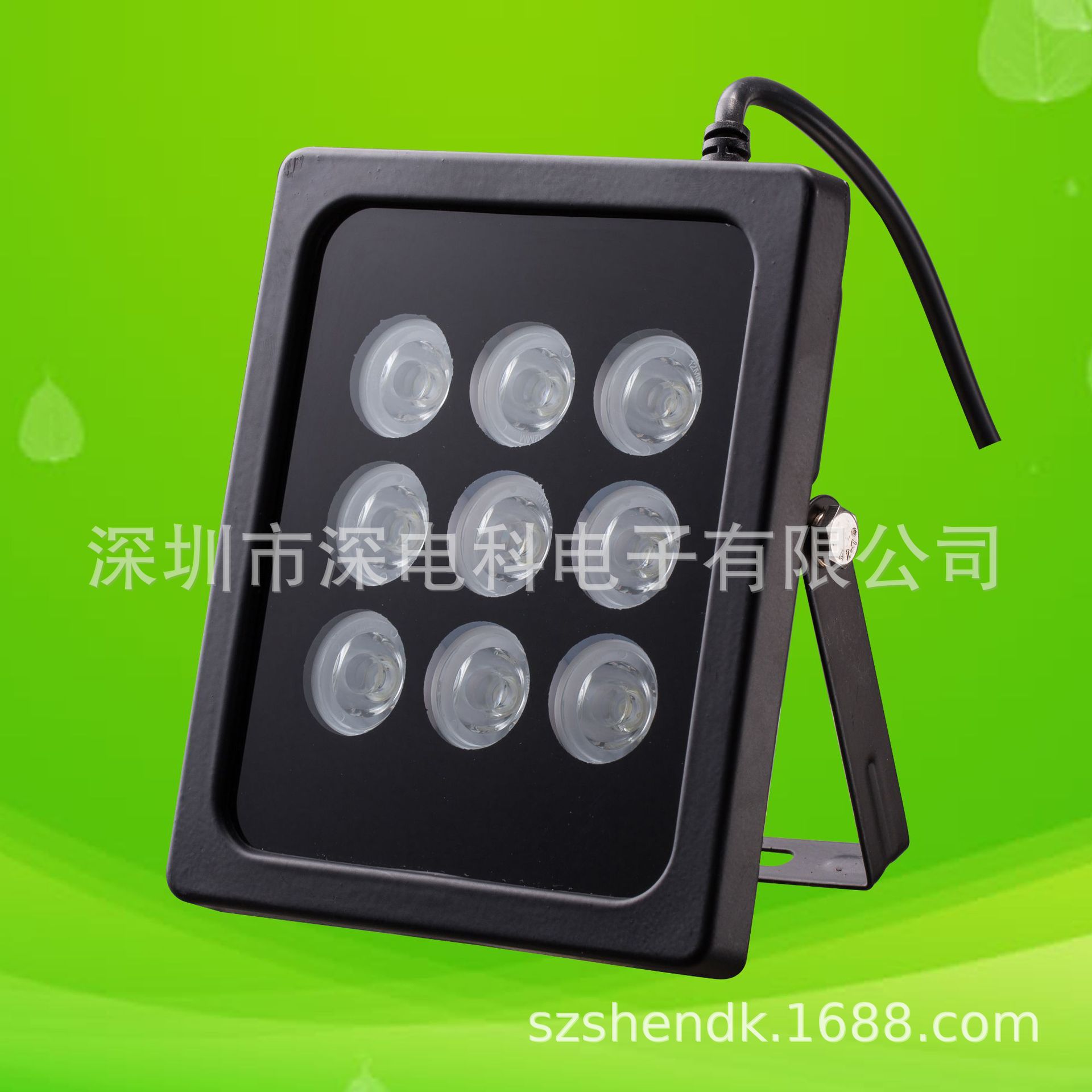 LED补光灯DC12V9灯监控补光灯12V摄像机夜视辅助灯9W自动光感应灯