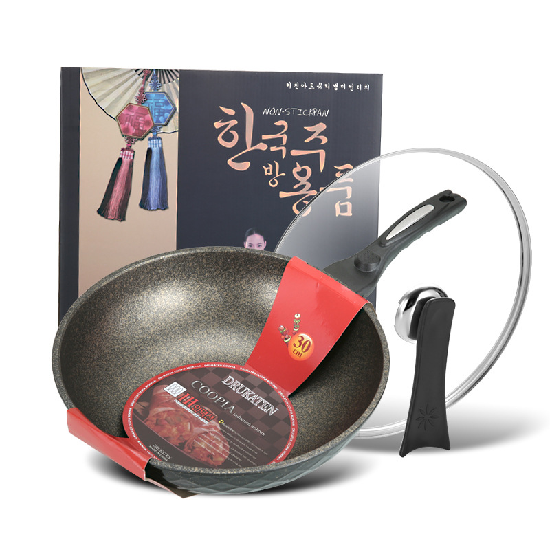 Maifanite non-stick cookware household Cooking Cookware Flat bottom Frying pan Lampblack Tablespoon Electromagnetic furnace Gas Wok