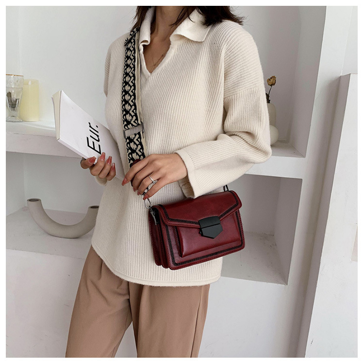 465g Weight Pu Leather Lining Material Lock clasp Closure Type Single Shoulder Strap Strap Type Women's Small Summer Pu Leather Color Block Streetwear Square Lock Clasp Shoulder Bag
