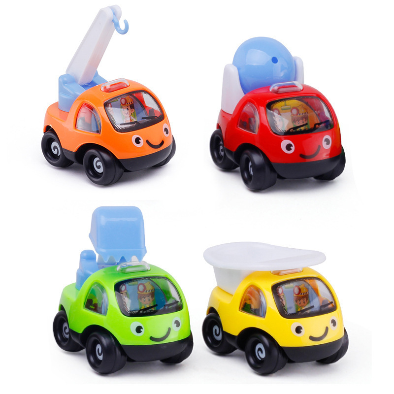 儿童大号惯性工程车卡通Q版小汽车挖掘机工程车套装模型跨境玩具