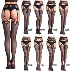 Women's Sexy Lingerie Set with Lace Mesh Leggings and Thong - OEM/ODM Available