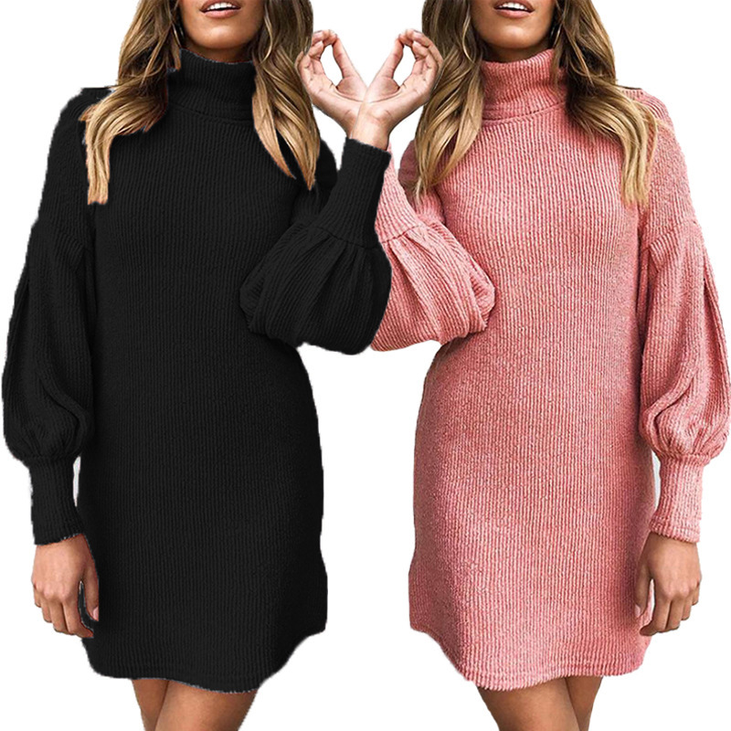 solid color Thread Round Neck Long Sleeve Dress nihaostyles clothing wholesale NSSYV107440