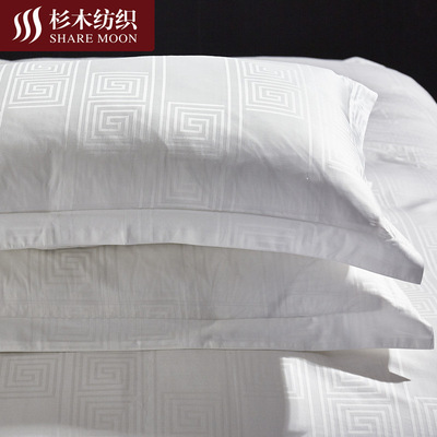 Star hotels Bedclothes wholesale Cotton pure cotton Pure white Jacquard Gaestgiveriet Hotel pillow case Leather pillow