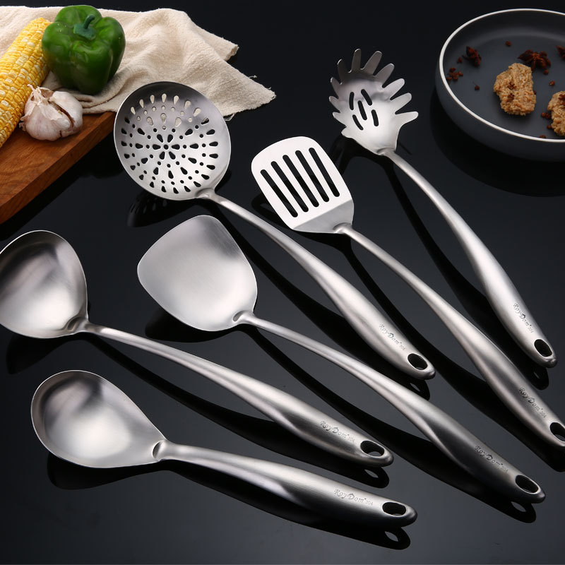 厨具套装 镜面亮光铲勺厨房用品7件套礼品套装304不锈钢厨具批发|ms