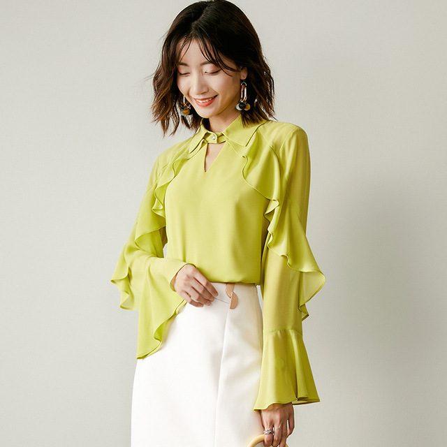 New Autumn Fashion Chiffon Shirts Loose Slim Women’s Tops