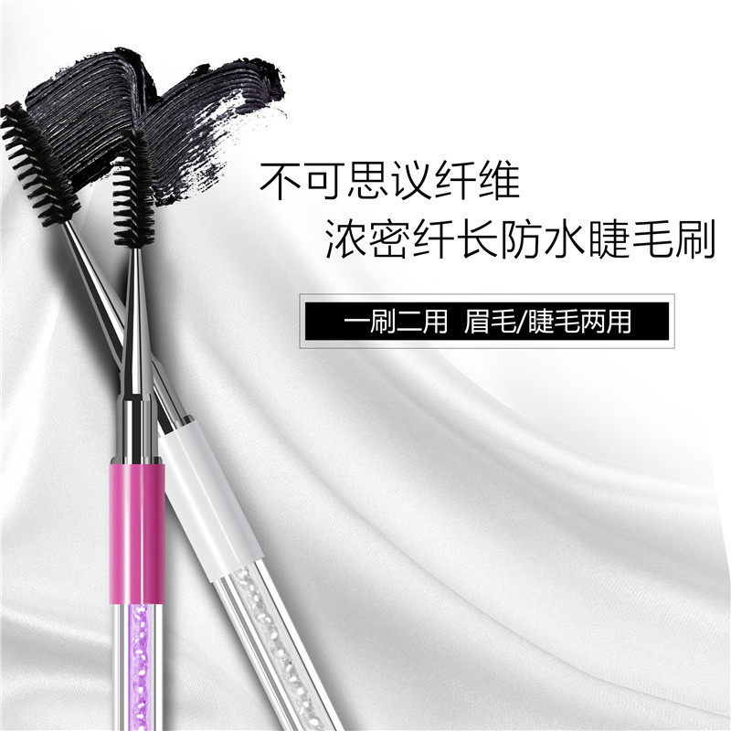 Venta al por mayor herramientas de maquillaje rhinestone cepillo de pestañas de fibra espiral peine de maquillaje multi-color opcional