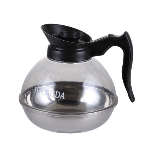 JINSHIDA stainless steel steel bottom American coffee pot transparent tea kettle insulation kettle resistant to falling and not easy to break coffee pot