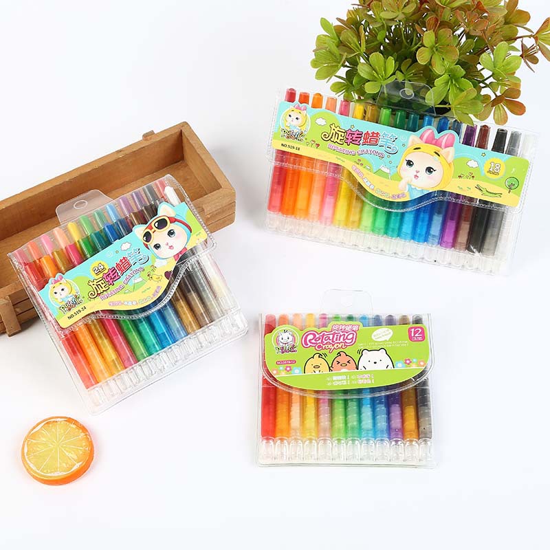 160g Weight Plastic Material Wholesale Children's Rotating Crayons Washable Not Dirty Hand Painting Graffiti Pen 无