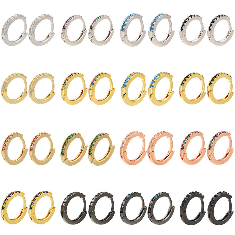 U Shape Simple Style Copper Artificial Gemstones Plating Earrings display picture 1