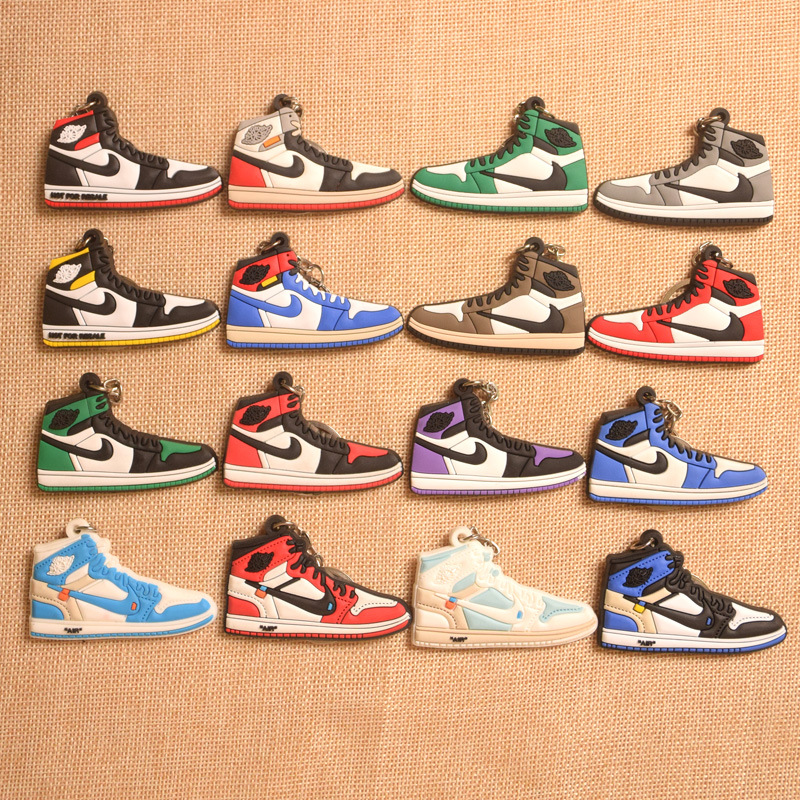 air jordan1代球鞋 AJ1 keychain off white 联名 深棕倒钩钥匙扣