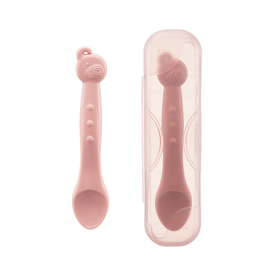 2020新品禾果小象造型婴幼儿硅胶勺幼儿吃饭不伤嘴宝宝圆头软勺|ms