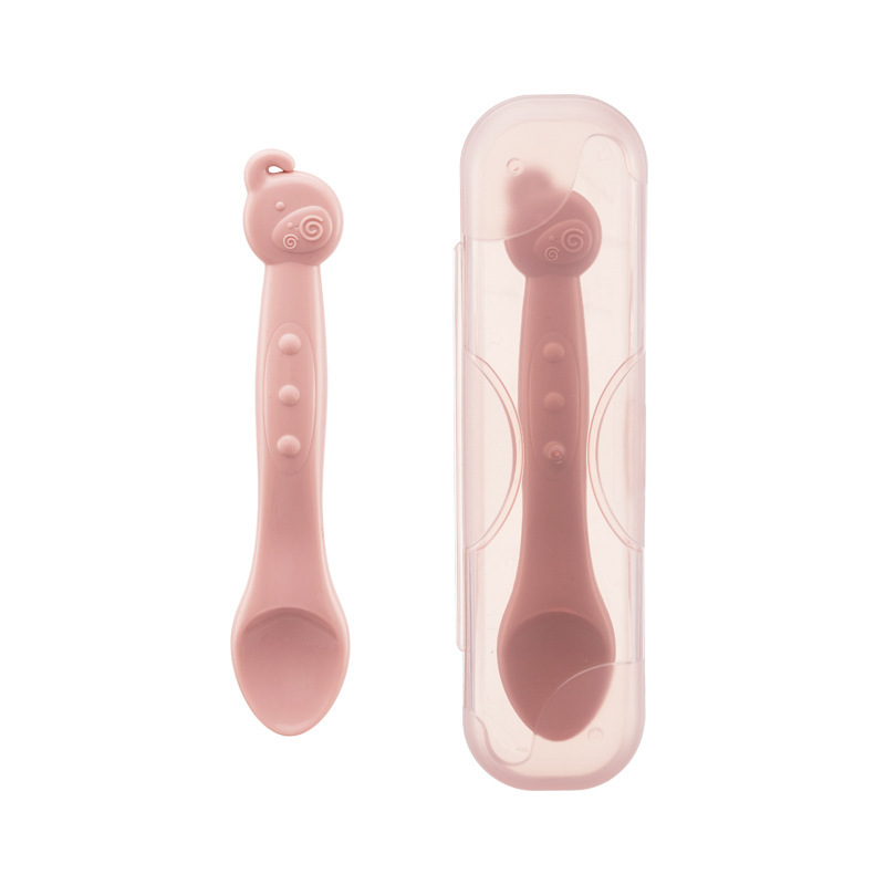 2020新品禾果小象造型婴幼儿硅胶勺幼儿吃饭不伤嘴宝宝圆头软勺|ms