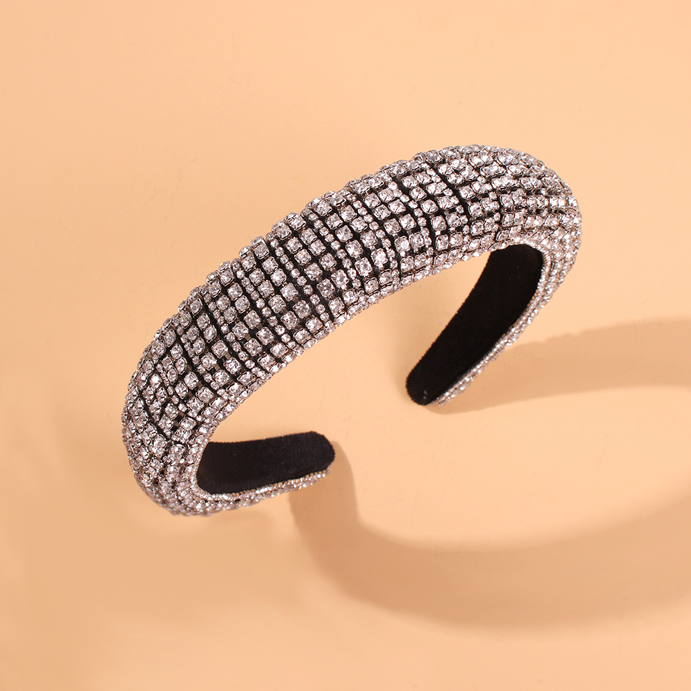 Full Diamond Hair Hoop Thick Non-slip Hairpin Sponge Rhinestone Headband Female Headdress display picture 8