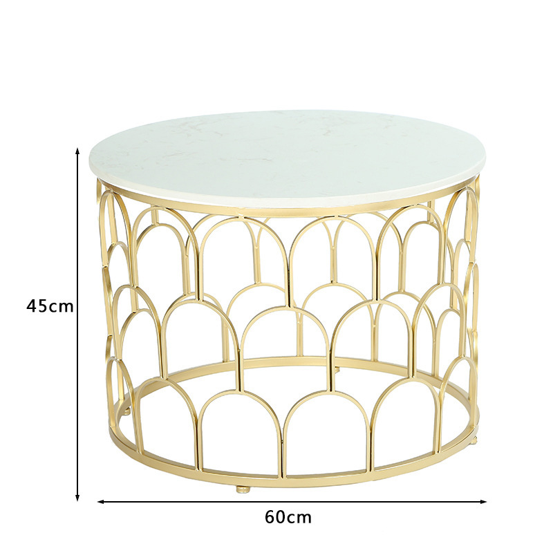 北欧大理石茶几小型户客厅装饰大理石圆形茶几酒店多功能茶几批发详情11