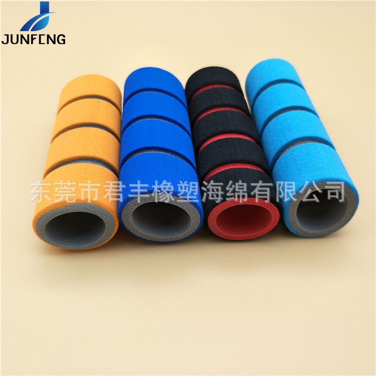 厂家直销 自行车NBR海绵手把套磨砂带沟槽锻炼器材防滑橡塑握把