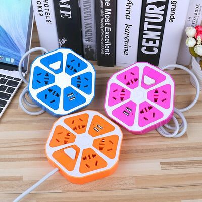 新型创意USB插座学生员工宿舍手机充电插排 家用防爆大功率插线板|ru