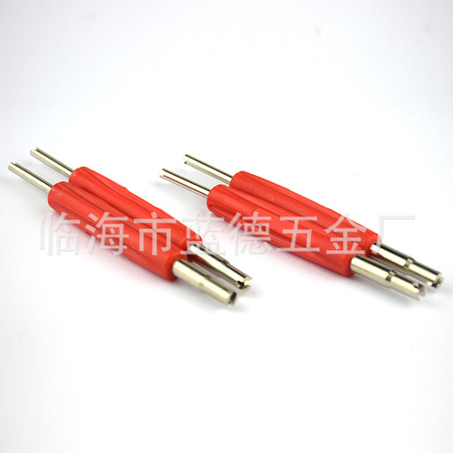 Double-headed valve core screwdriver, valve core and valve screwing tool, screwdriver, air conditioning valve core removal tool