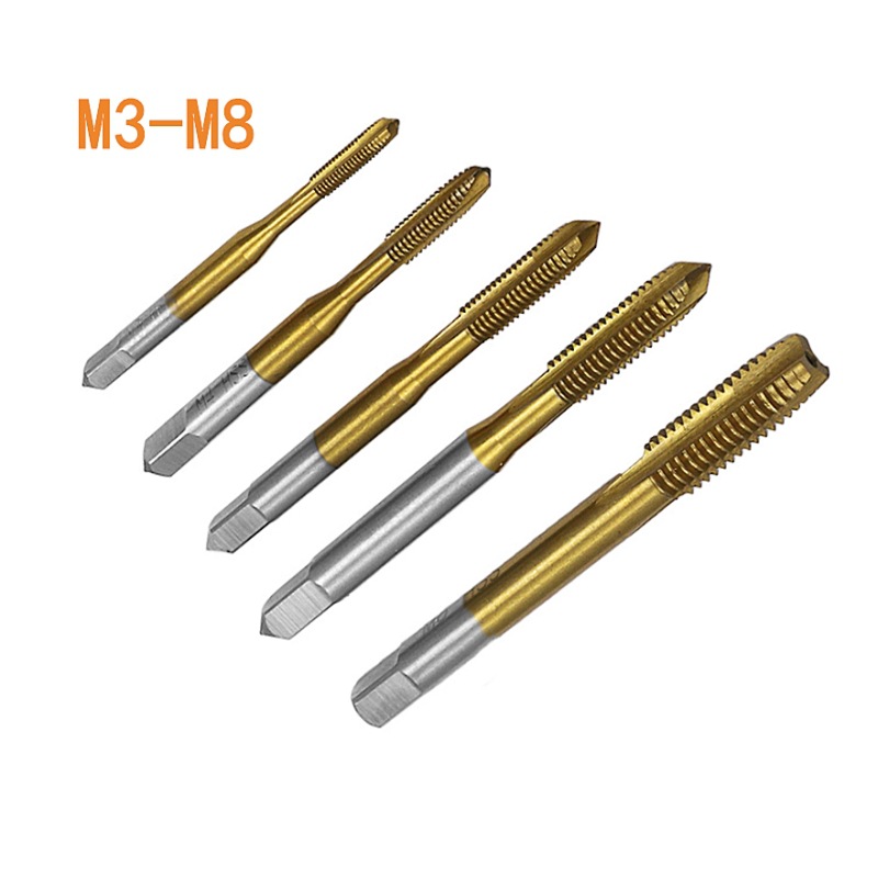 镀钛先端直槽丝锥螺尖机用丝锥高速钢攻丝攻内螺纹镀钛直槽丝锥