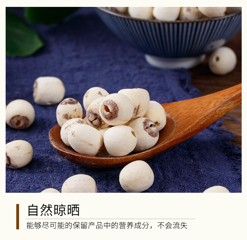 Lotus Seed (Nelumbo nucifera) — Dried Core-Removed Lotus Seeds, 400g Food Herb for Tea, Soup & Congee specifications