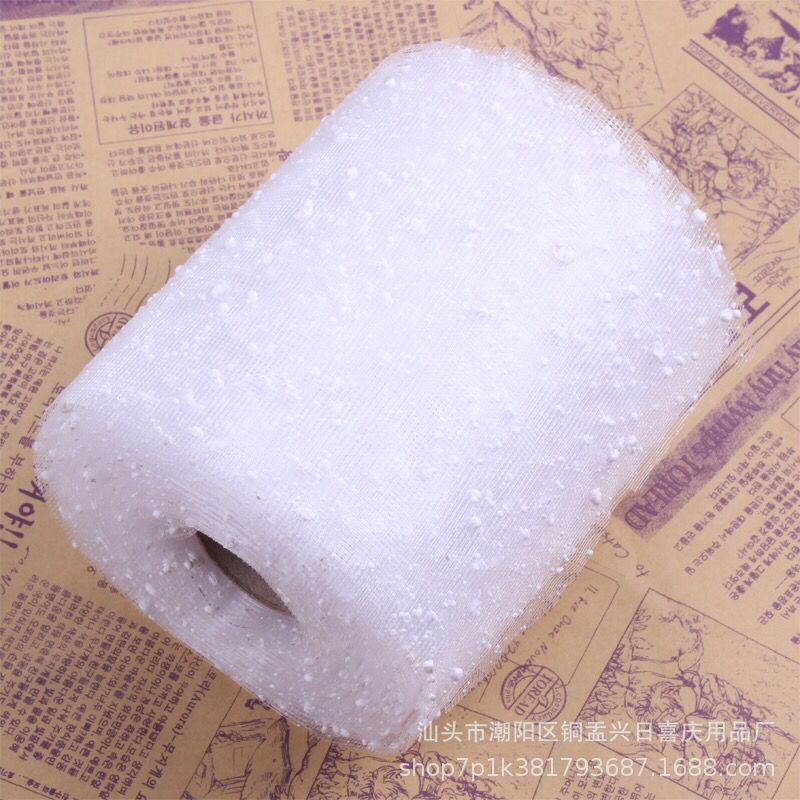 Hilo de punto de nieve 15cm de ancho de material de papel de embalaje de flores paquete al por mayor cabeza de flor de copo de nieve gasa tienda de flores suministros
