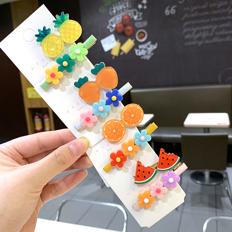 The New Fashion Fruit Side Clip Color Word Clip Girl Bangs Clip Small Flower Clip Headdress display picture 5