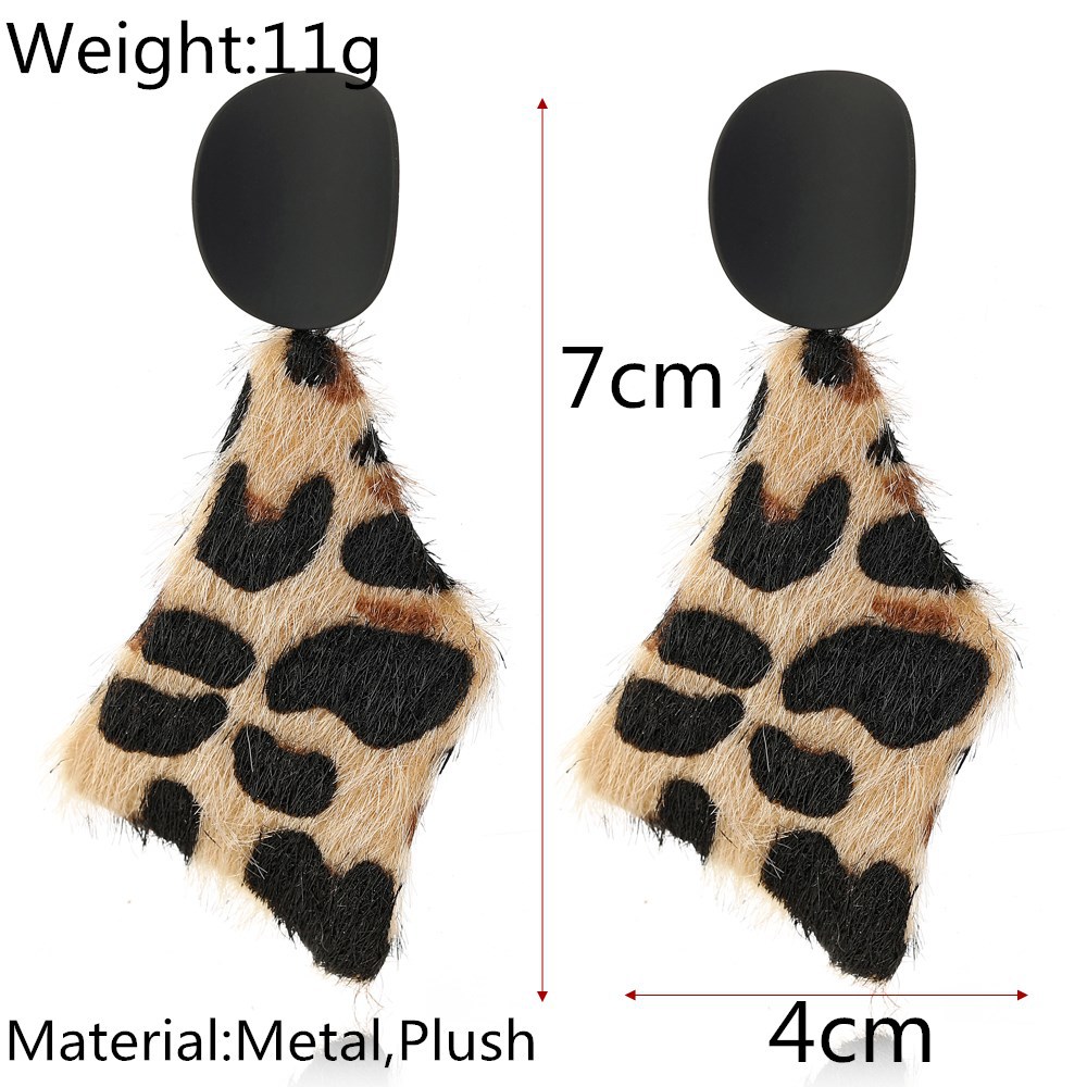 trend fashion  leopard print plush Korean  long earrings for womenpicture1