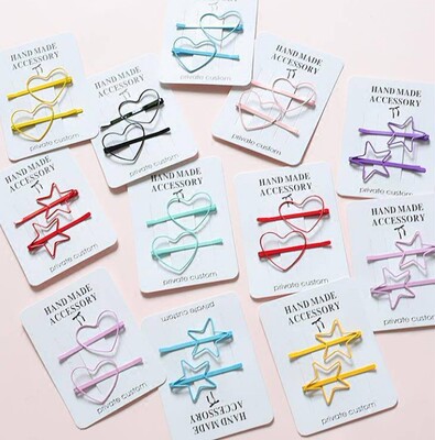 Japan and South Korea Soft sister Macaron color Hollow love Hairpin Wafer Lovely Heart Liuhaijia Issuing sub Edge clamp Hairdressing