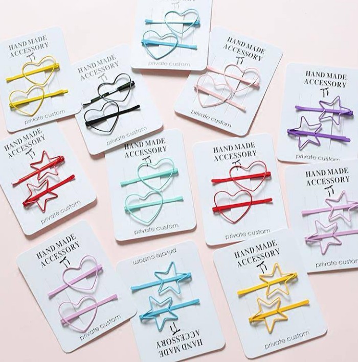 Japan and South Korea Soft sister Macaron color Hollow love Hairpin Wafer Lovely Heart Liuhaijia Issuing sub Edge clamp Hairdressing