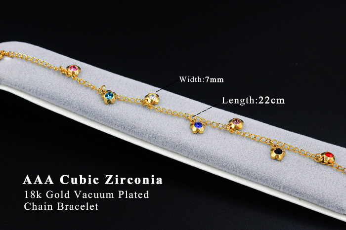 Fashion Geometric Stainless Steel Inlay Zircon Womenu0027S Anklet 1 Piece