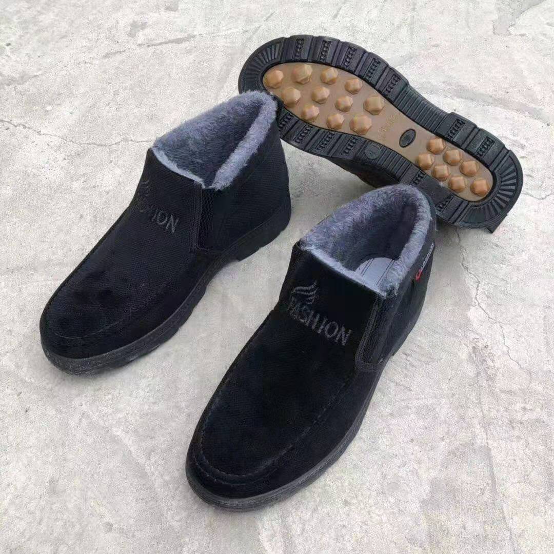 2019冬季新款潮鞋加绒保暖外盖棉休闲棉鞋爸爸鞋男棉鞋老北京布鞋