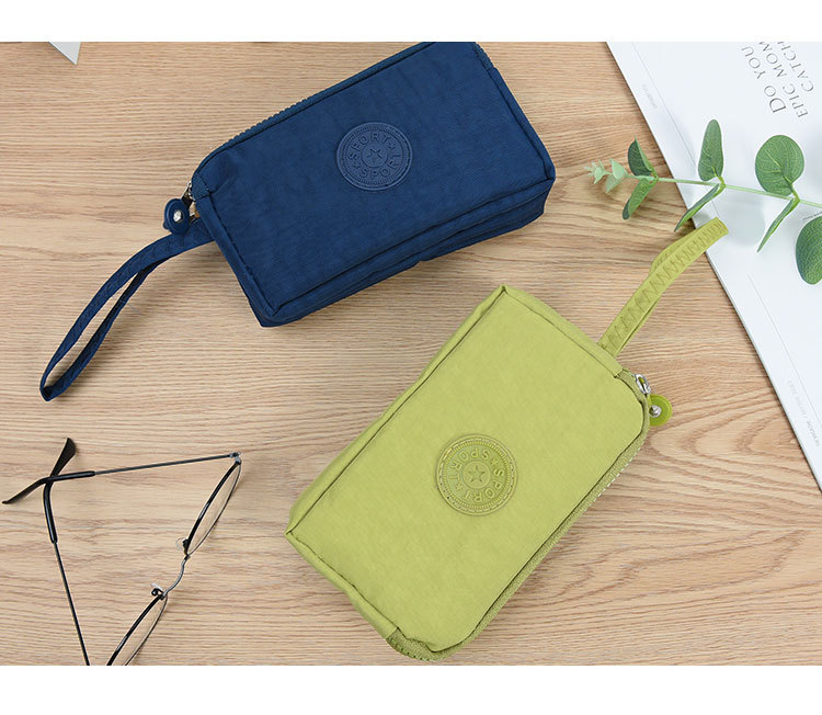 Women's Solid Color Nylon Sewing Thread Zipper Coin Purses display picture 8