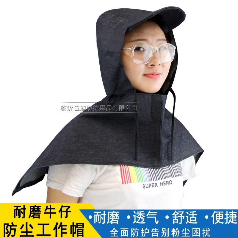Охрана труда, Пылезащитная шаль, шапка, оптом, джинсовая ткань для головы, строительная площадка, цемент, пылезащитный капюшон, износостойкий, грязеотталкивающий